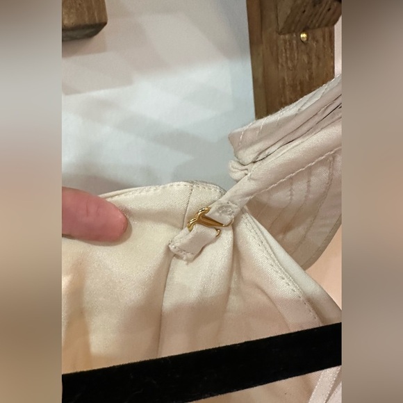 NWT Johanna Ortiz Silk Strapless Detachable One Ruffle Shoulder Cream Dress 8 - Picture 9 of 15